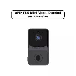 AFINTEK Mini Video Deurbel Met WiFi en Microfoon - Intercom - Nachtmodus - Inclusief app - Inclusief Chime - Zwart