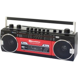 Roadstar RCR-3025EBT/RD Draagbare cassettespeler Voelbare toetsen, Opnamefunctie, Incl. microfoon Rood, Zwart